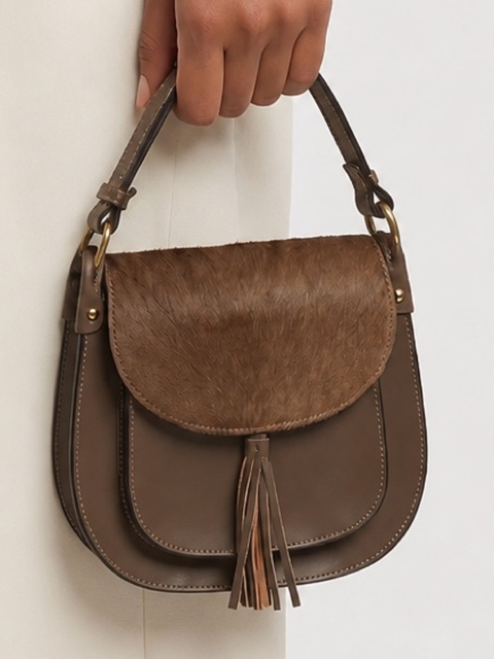 Thick leather Saddle handbag